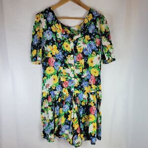 Chablis Vintage Floral Short Sleeve Romper